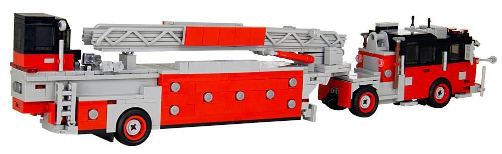 Bluebrixx Seagrave Tiller Ladder red/black #101370