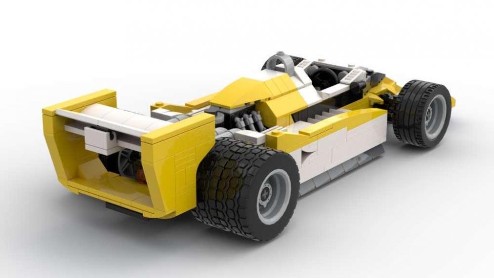 Bluebrixx 1979 Turbo Formula Racer white/yellow #103393