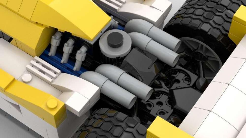 Bluebrixx 1979 Turbo Formula Racer white/yellow #103393