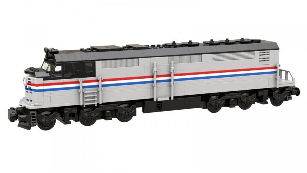 Bluebrixx Diesel locomotive USA gray-black #103881