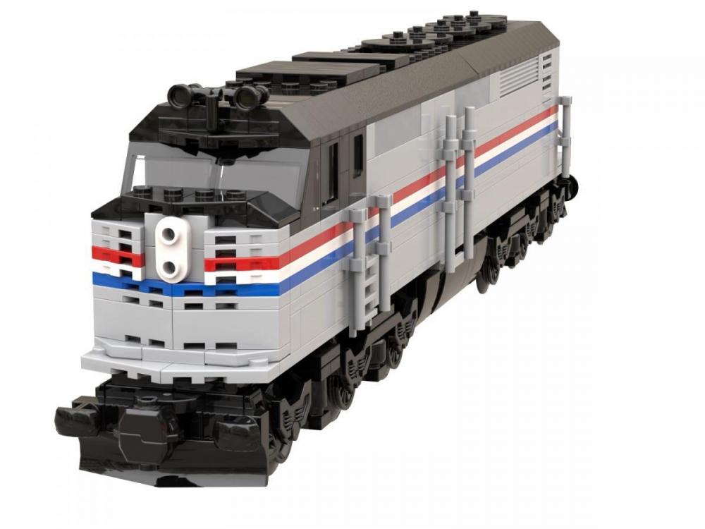 Bluebrixx Diesel locomotive USA gray-black #103881