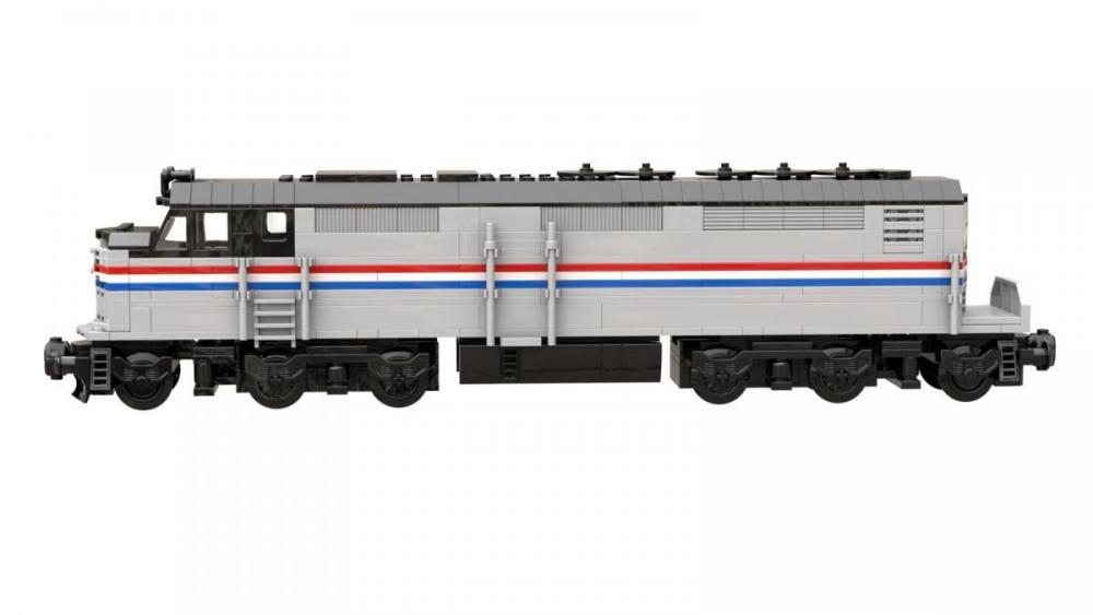 Bluebrixx Diesel locomotive USA gray-black #103881