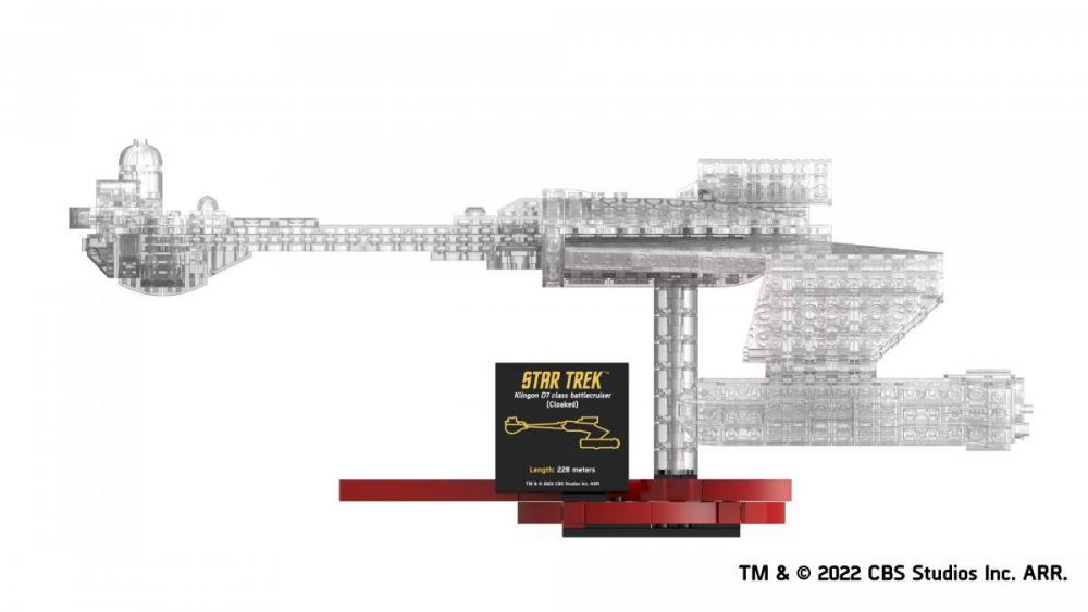Bluebrixx Star Trek Klingon D7 class battlecruiser Cloaked Set 104957