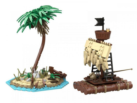 Bluebrixx Pirates Island: Island with Raft #105129