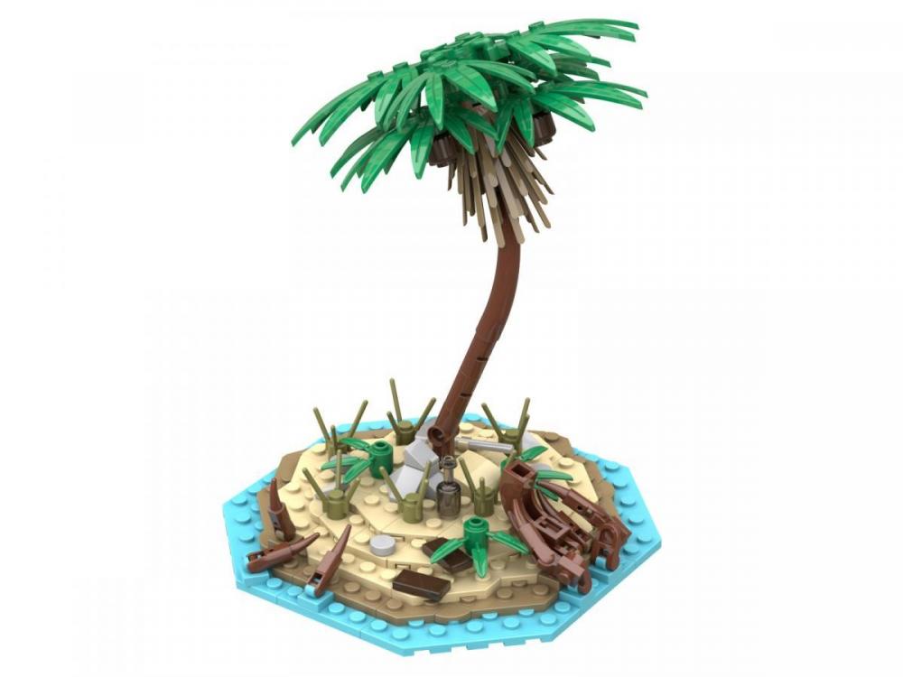 Bluebrixx Pirates Island: Island with Raft #105129