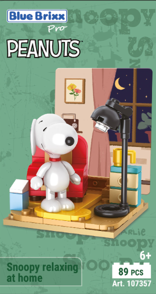 Bluebrixx Snoopy relaxing at home Set 107357