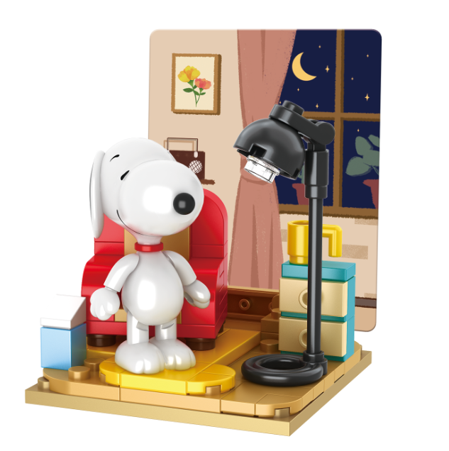Bluebrixx Snoopy relaxing at home Set 107357