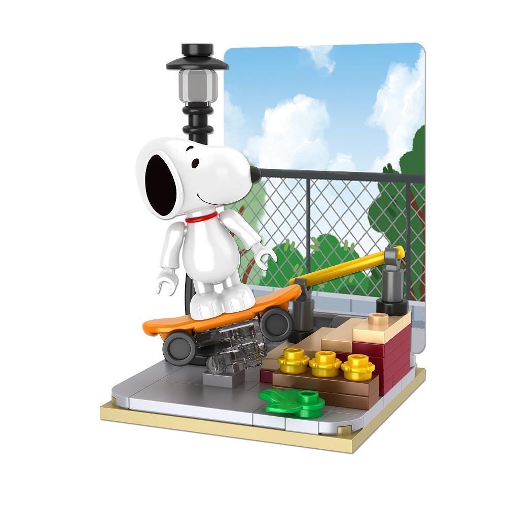 Bluebrixx Snoopy skateboarding Set 107358