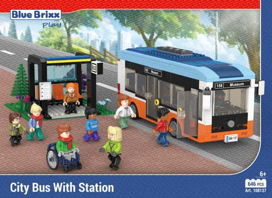 Bluebrixx City Bus with Station Set 108137