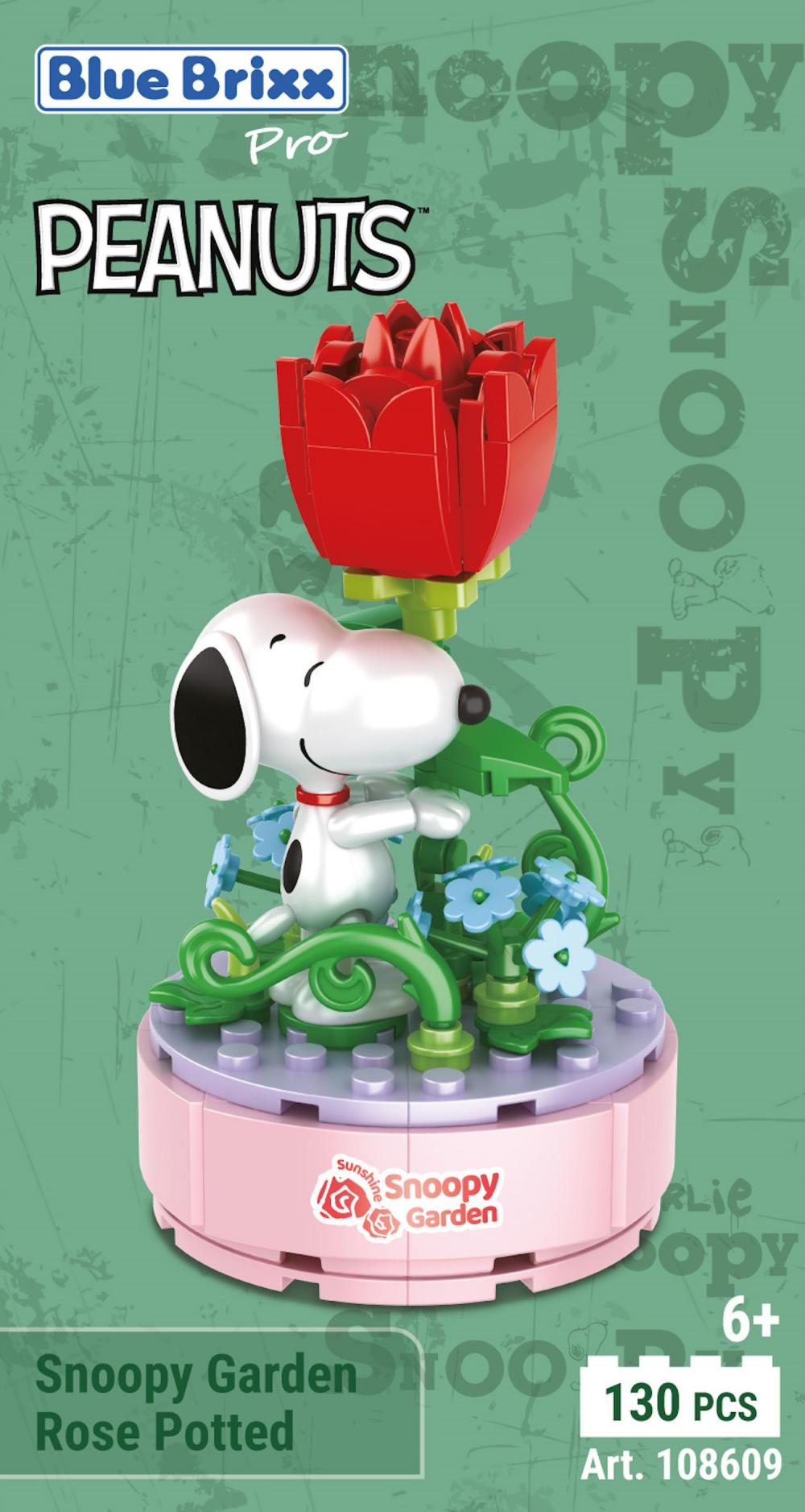 Bluebrixx Snoopy Garden Rose Potted Set 108609