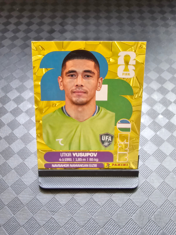 2026 Panini FIFA World Cup Sticker Uzbekistan Gold Crumple Exclusive