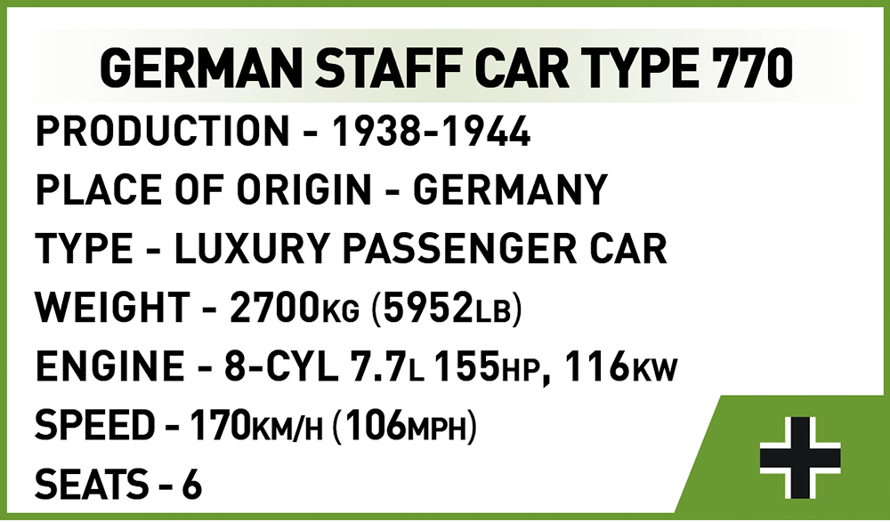 COBI German Staff Car TYPE 770 #2278