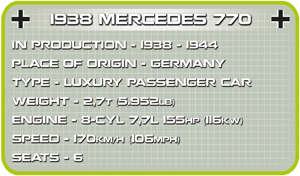 COBI 1938 Mercedes 770 #2407