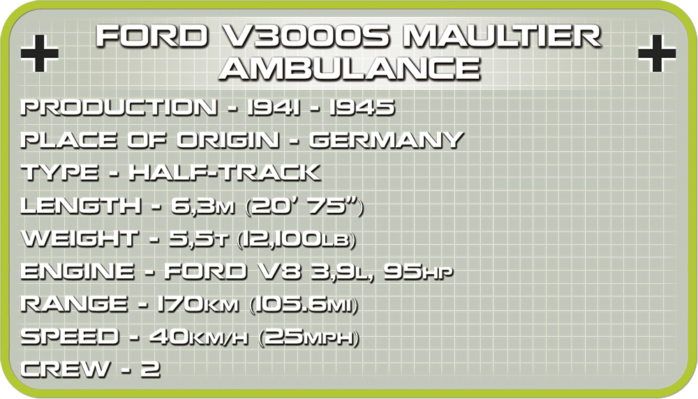 COBI Ford V3000S Maultier Ambulance #2518