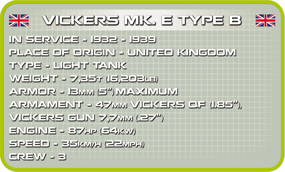 COBI Vickers Mk. E Type B #2520