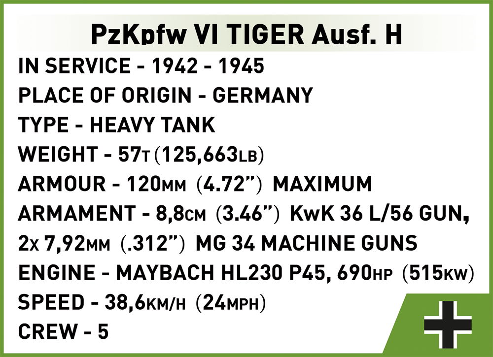 COBI Panzerkampfwagen VI Tiger 131 #2556