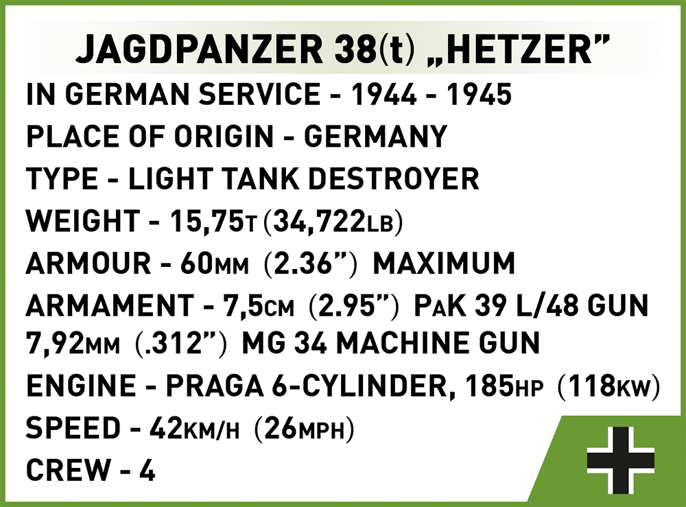 COBI Jagdpanzer 38(t) Hetzer Set 2558