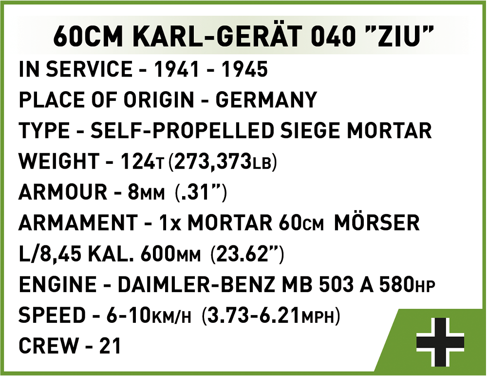 COBI 60 cm Karl-Gerät 040 ZIU #2560
