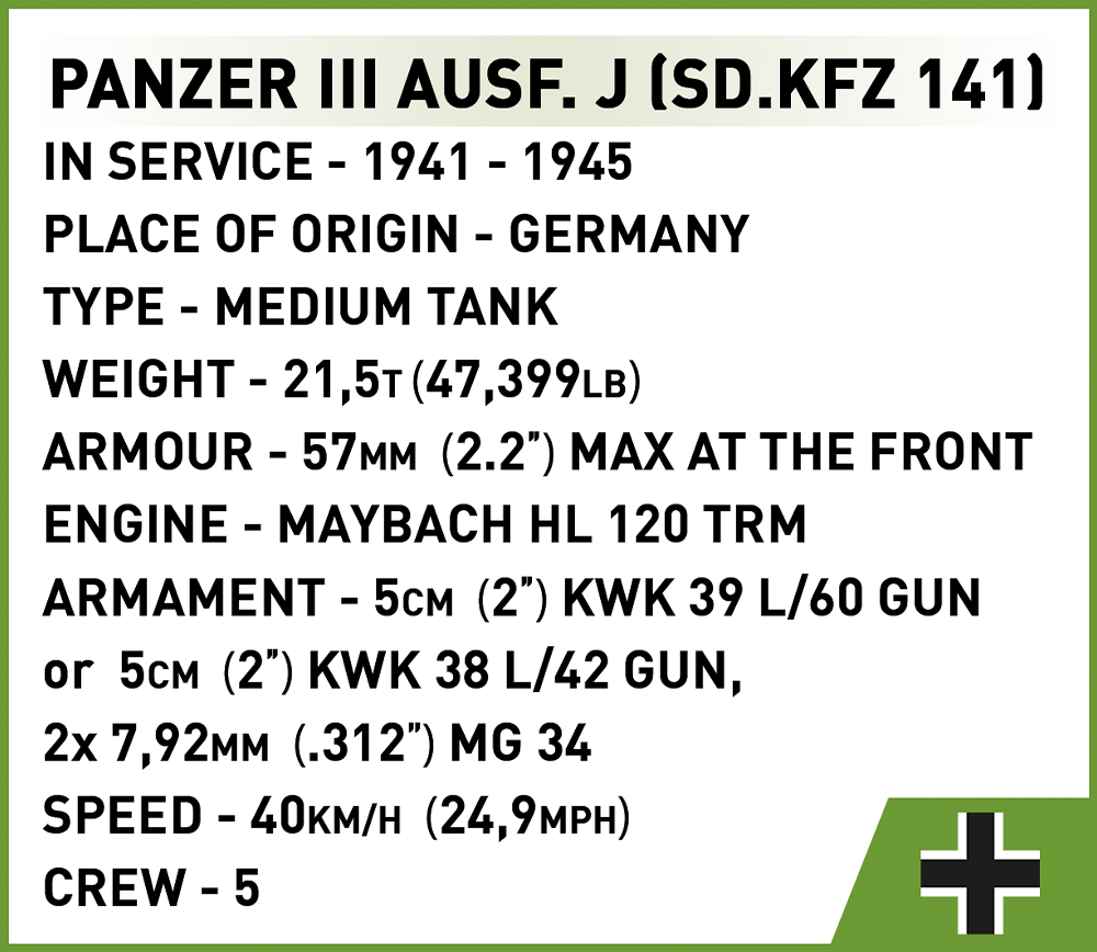 COBI Panzer III Ausf. J #2562