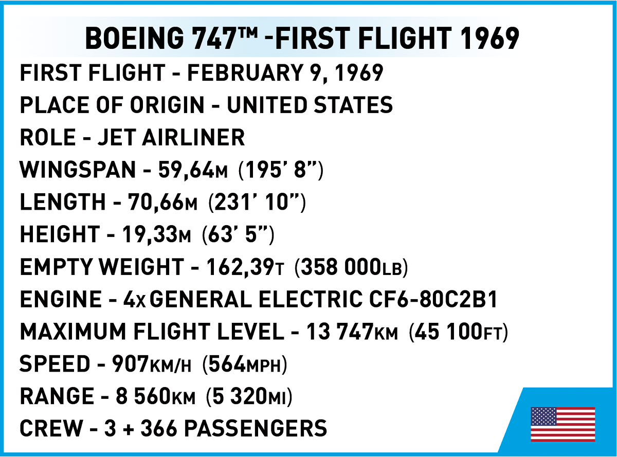 COBI Boeing 747 First Flight 1969 #26609