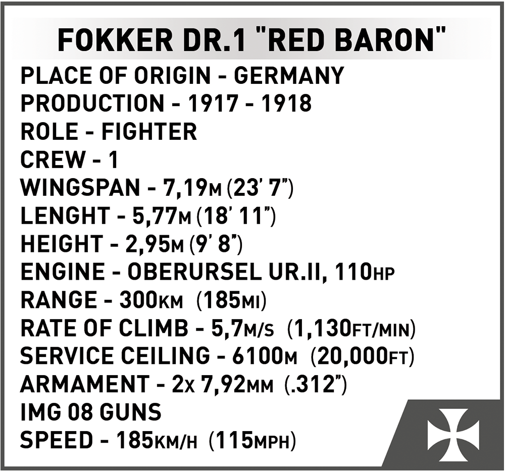 COBI Fokker Dr.1 Red Baron #2986