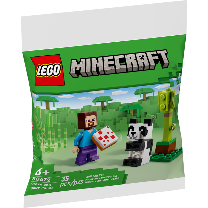 LEGO Minecraft Steve and Baby Panda & Kiki's Coconut Attack Set 30672