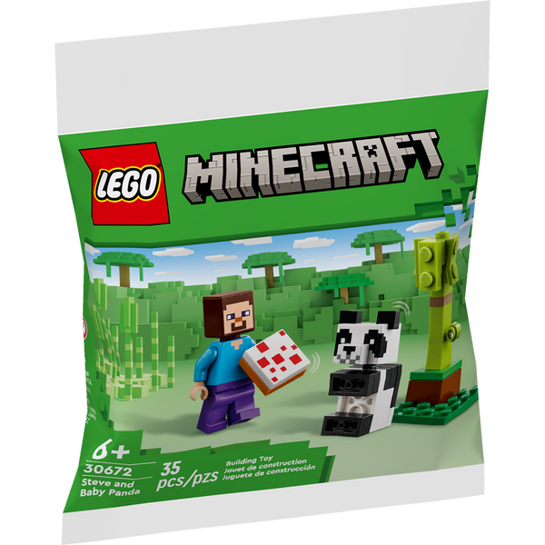LEGO Minecraft Steve and Baby Panda & Kiki's Coconut Attack Set 30672