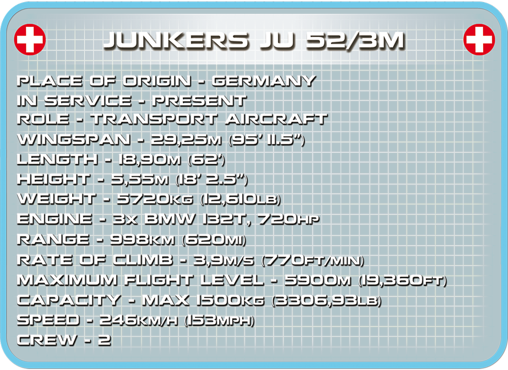 COBI Junkers Ju52/3m - civil version #5711