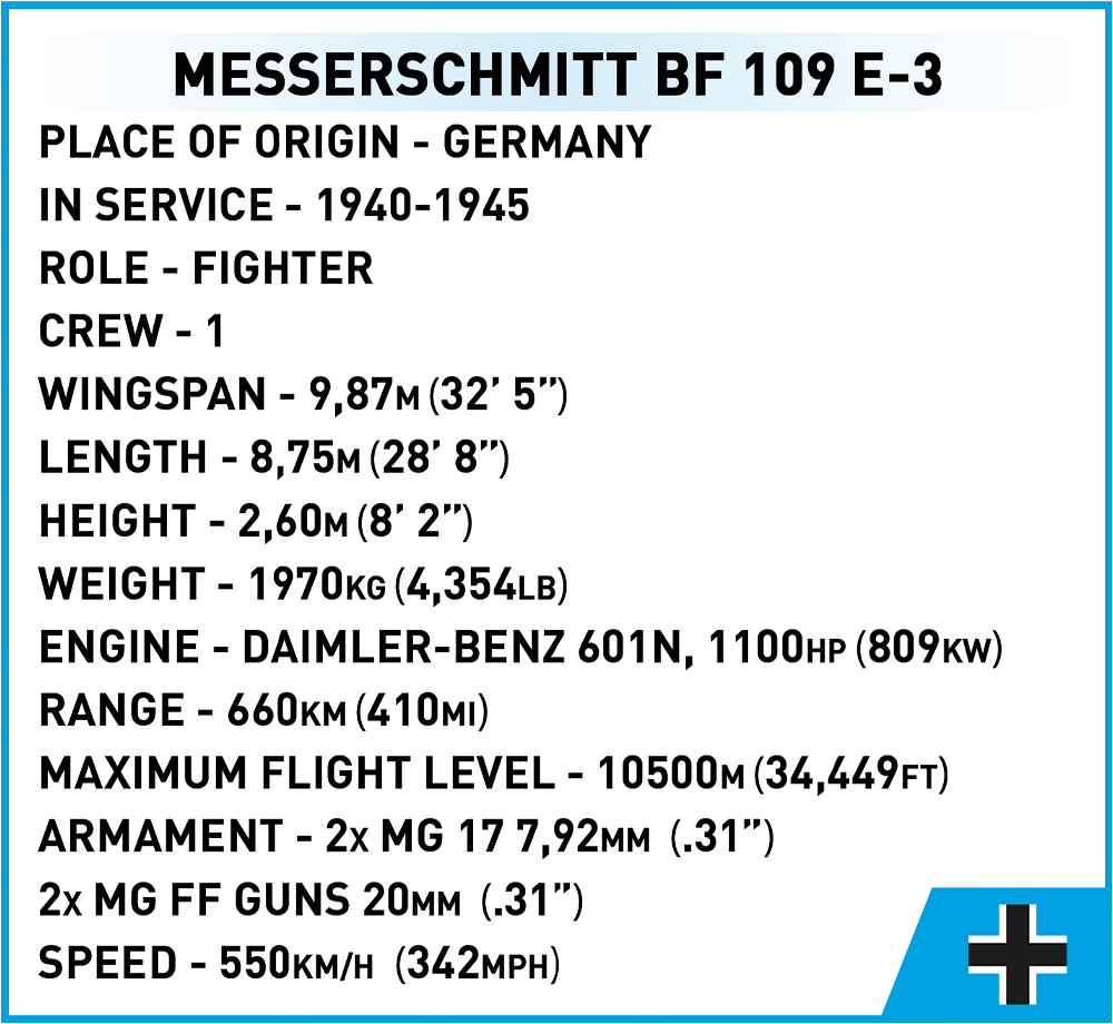 COBI Messerschmitt Bf 109 E-3 #5727