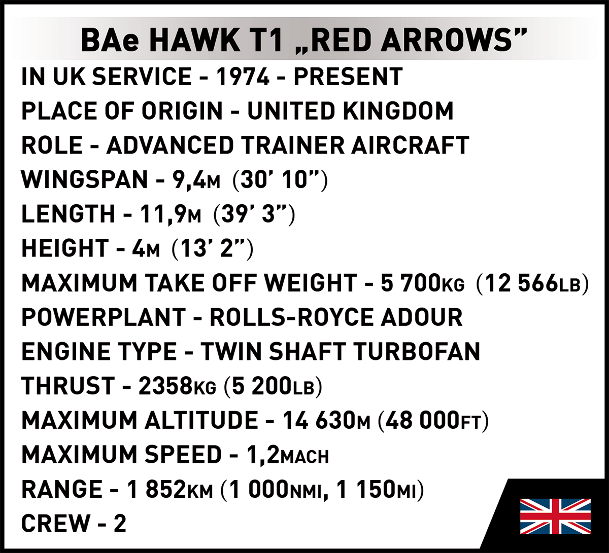 COBI BAe Hawk T1 Red Arrows #5844