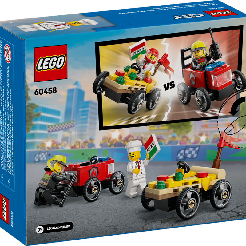 LEGO City Pizza vs. Fire Truck Race Car Pack Set 60458