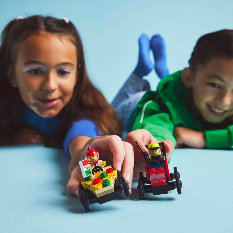 LEGO City Pizza vs. Fire Truck Race Car Pack Set 60458