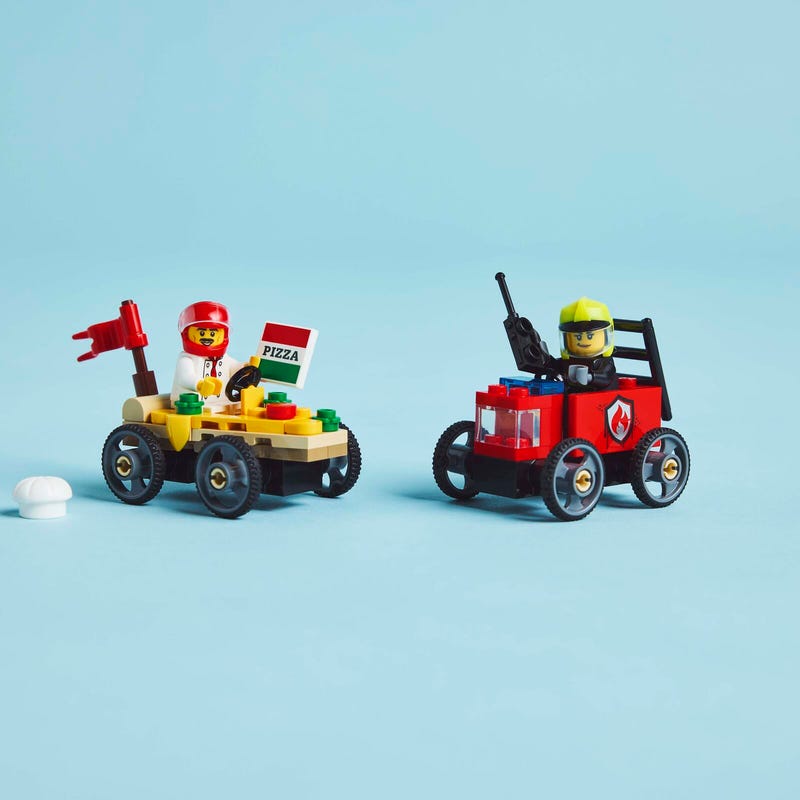 LEGO City Pizza vs. Fire Truck Race Car Pack Set 60458