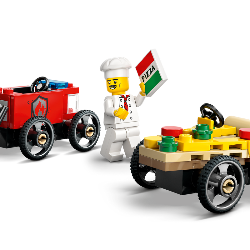 LEGO City Pizza vs. Fire Truck Race Car Pack Set 60458