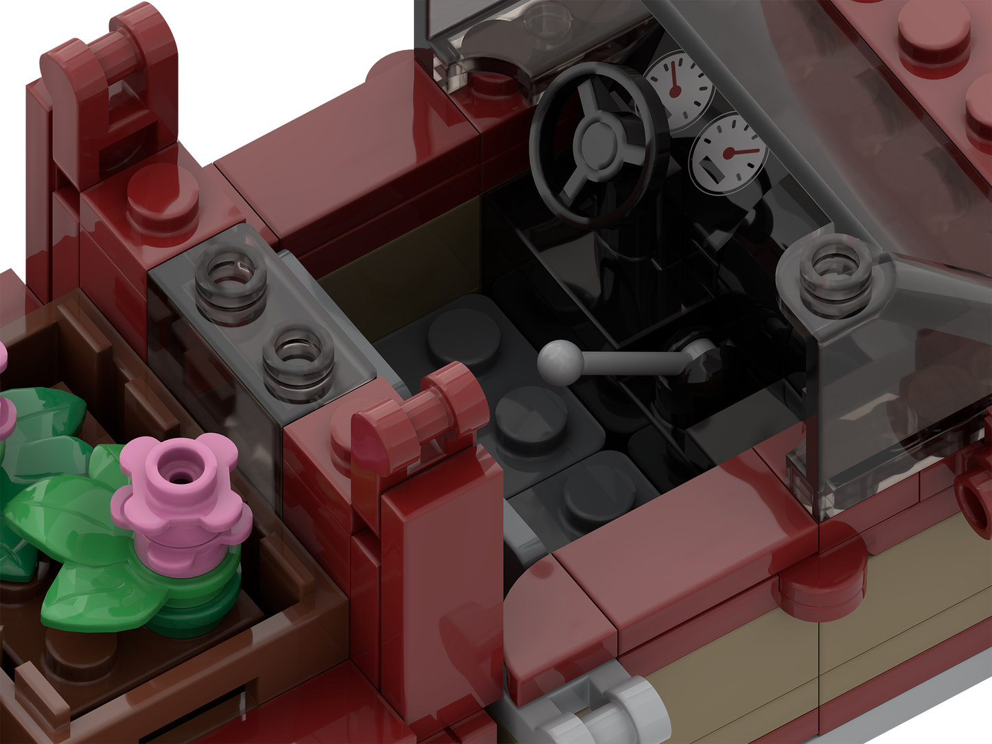 myBrickZ Red pickup with market stand #0004