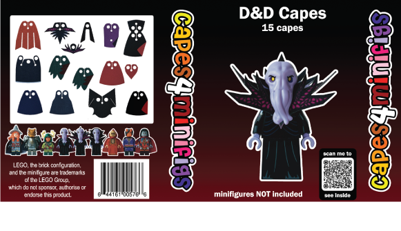Dungeons & Dragons Capes Pack – 13 Custom Capes for LEGO® Minifigures