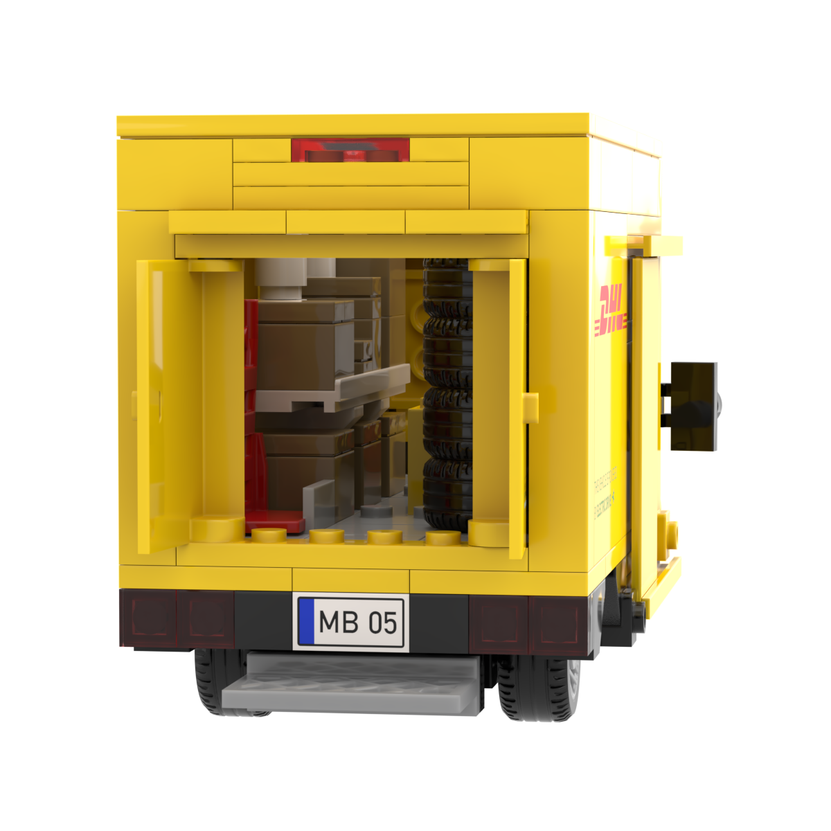 myBrickZ DHL Deutsche Post truck with rolling container #0005