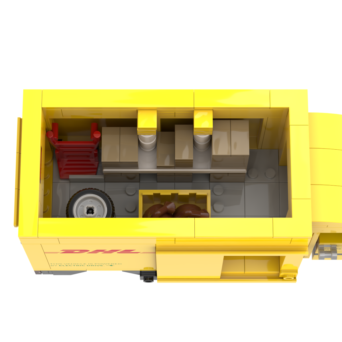 myBrickZ DHL Deutsche Post truck with rolling container #0005