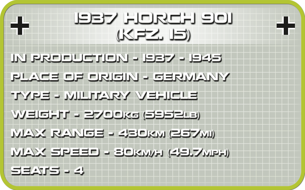 COBI 1937 Horch 901 kfz.15 Set 2256
