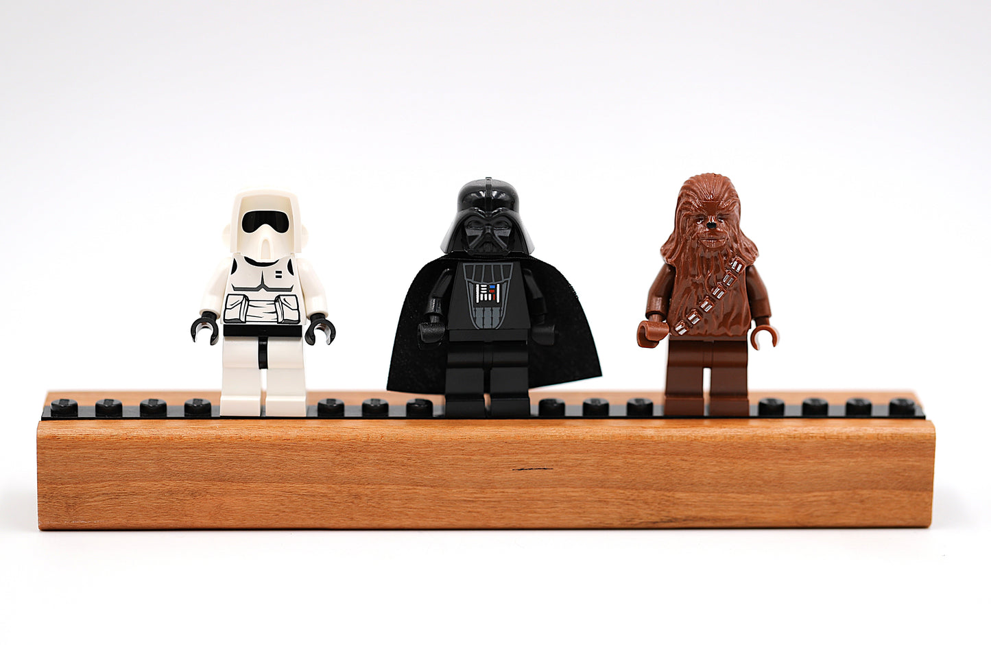 Handcrafted Magnetic Minifigure Display Shelf – Hardwood, Fits 5 Minifigs