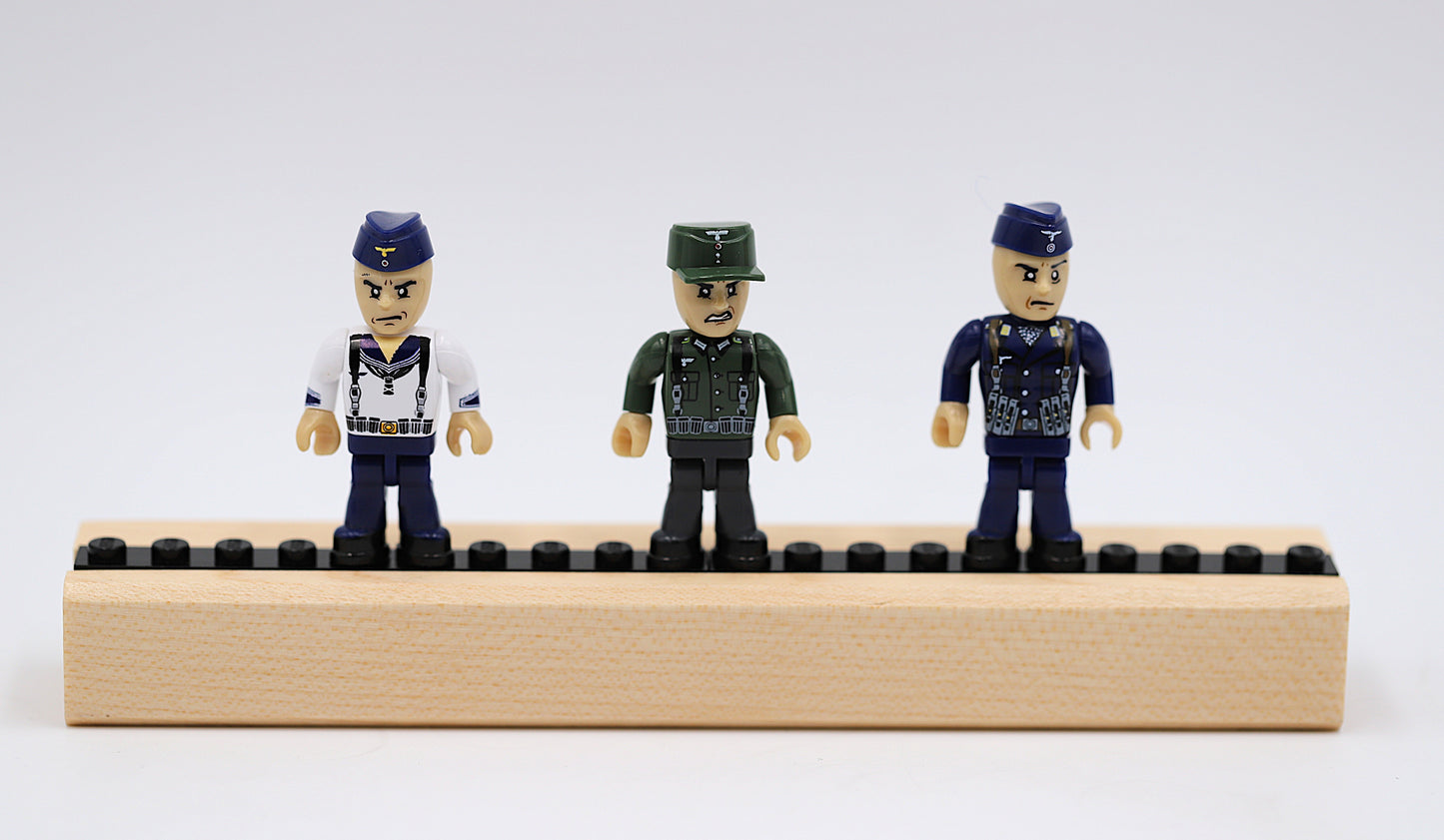 Handcrafted Magnetic Minifigure Display Shelf – Hardwood, Fits 5 Minifigs