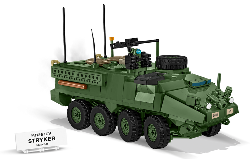 COBI Stryker M1126 ICV Set 2635 model, buildable with US Army or Ukrainian markings
