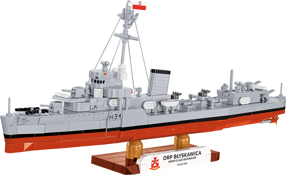 COBI ORP Błyskawica Set 4865 model of the Polish destroyer