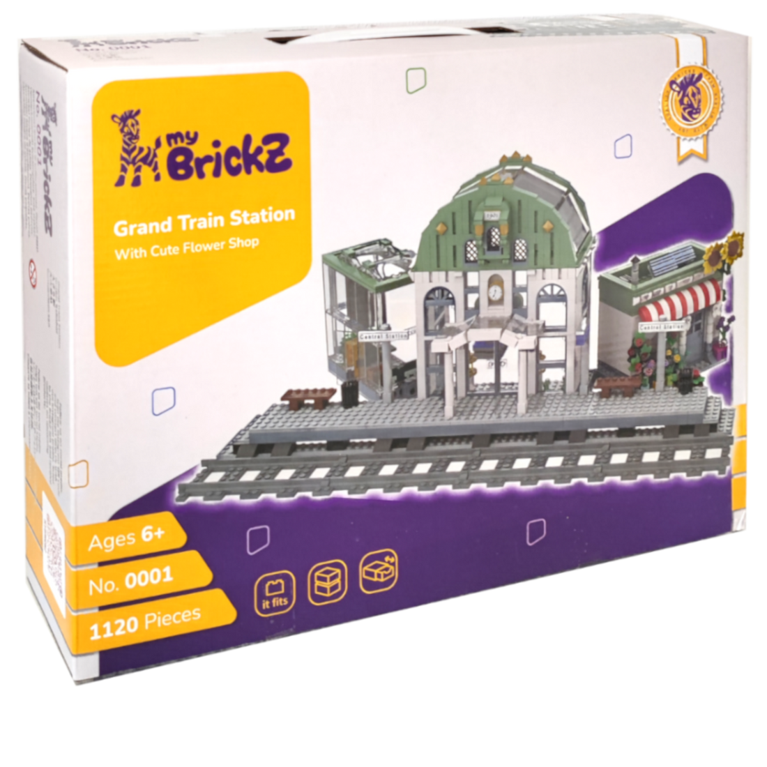Discover the Charm of myBrickZ Large Train Station with Flower Shop - Set 0001