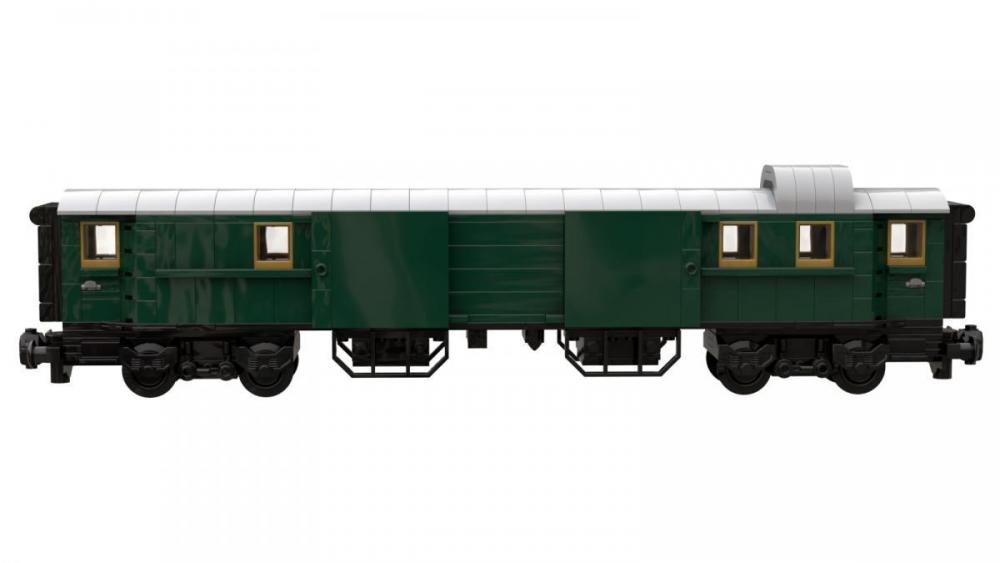 Bluebrixx Baggage car dark green #103877