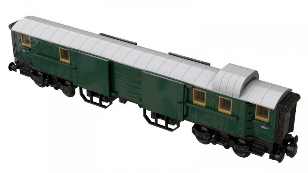 Bluebrixx Baggage car dark green #103877