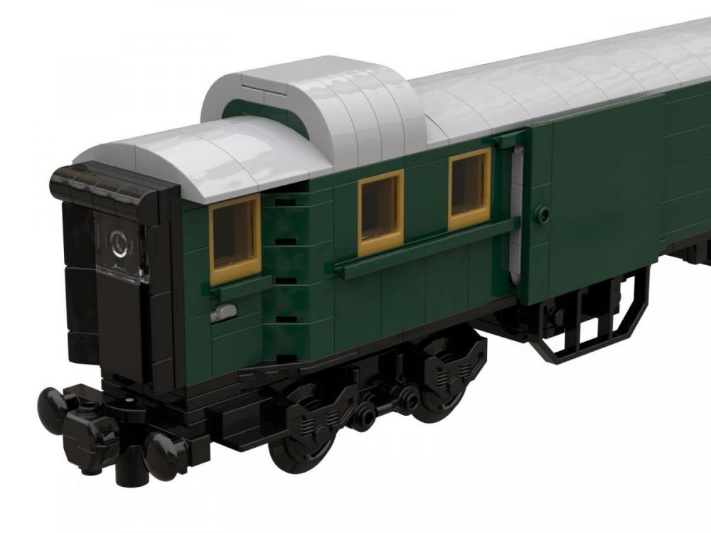 Bluebrixx Baggage car dark green #103877