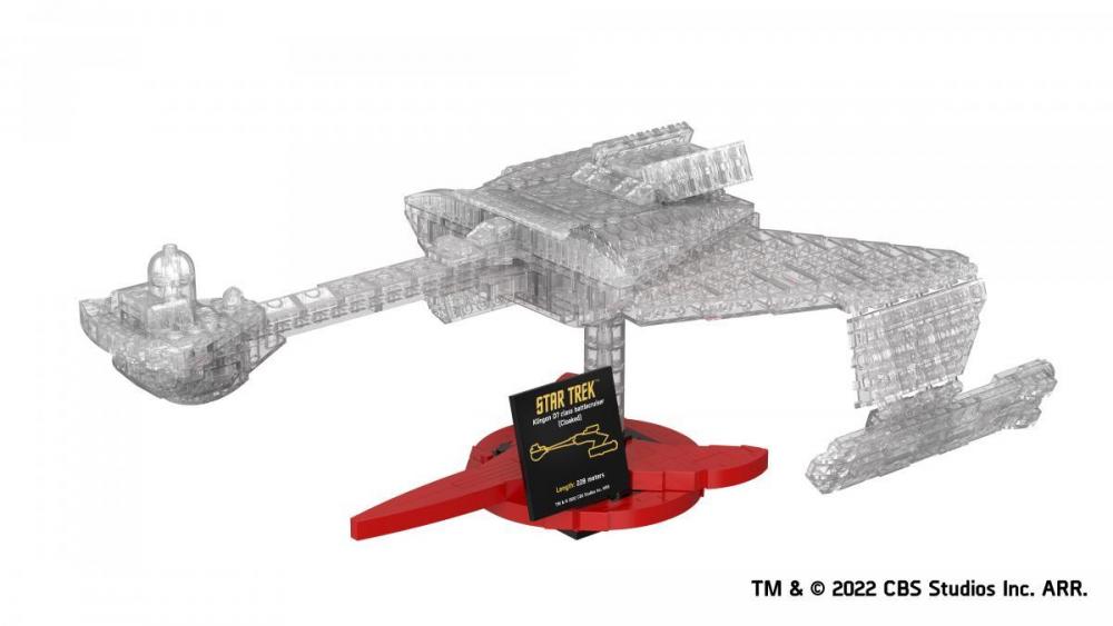 Bluebrixx Star Trek Klingon D7 class battlecruiser Cloaked Set 104957