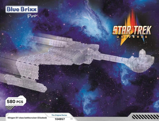 Bluebrixx Star Trek Klingon D7 class battlecruiser Cloaked Set 104957