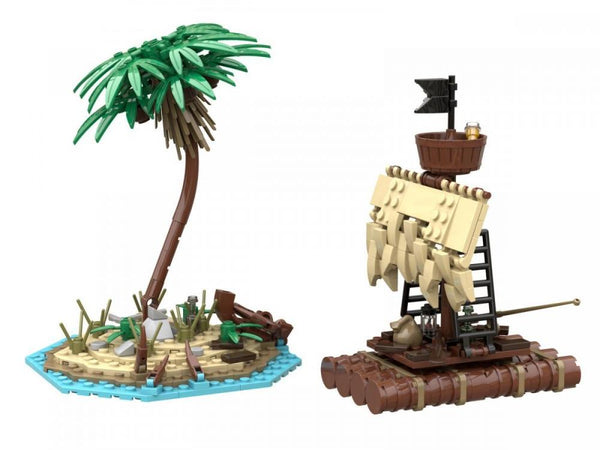 Bluebrixx Pirates Island: Island with Raft #105129